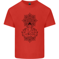 Buddha Mandala Art Mens Cotton T-Shirt Tee Top Red