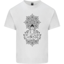 Buddha Mandala Art Mens Cotton T-Shirt Tee Top White