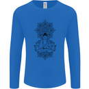 Buddha Mandala Art Mens Long Sleeve T-Shirt Royal Blue