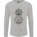 Buddha Mandala Art Mens Long Sleeve T-Shirt Sports Grey
