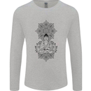 Buddha Mandala Art Mens Long Sleeve T-Shirt Sports Grey