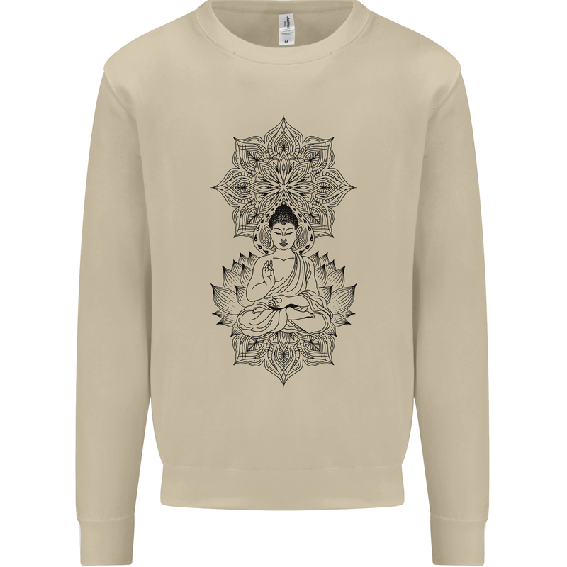 Buddha Mandala Art Mens Sweatshirt Jumper Sand