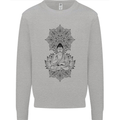 Buddha Mandala Art Mens Sweatshirt Jumper Sports Grey