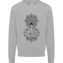 Buddha Mandala Art Mens Sweatshirt Jumper Sports Grey