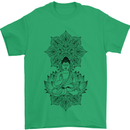 Buddha Mandala Art Mens T-Shirt 100% Cotton Irish Green