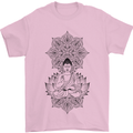 Buddha Mandala Art Mens T-Shirt 100% Cotton Light Pink
