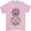 Buddha Mandala Art Mens T-Shirt 100% Cotton Light Pink