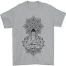 Buddha Mandala Art Mens T-Shirt 100% Cotton Sports Grey