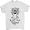 Buddha Mandala Art Mens T-Shirt 100% Cotton White
