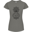 Buddha Mandala Art Womens Petite Cut T-Shirt Charcoal