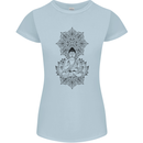 Buddha Mandala Art Womens Petite Cut T-Shirt Light Blue