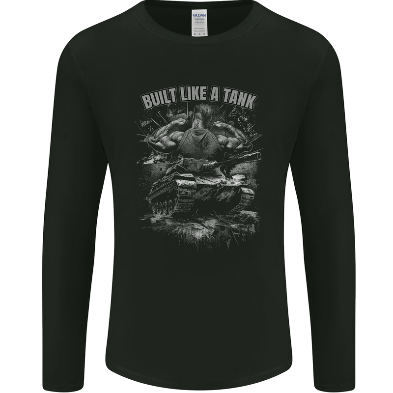 Built Like a Tank Gym Bodybuilding Training Mens Long Sleeve T-Shirt Black