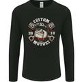 Bulldog Custom Motorcycle Motorbike Biker Mens Long Sleeve T-Shirt Black