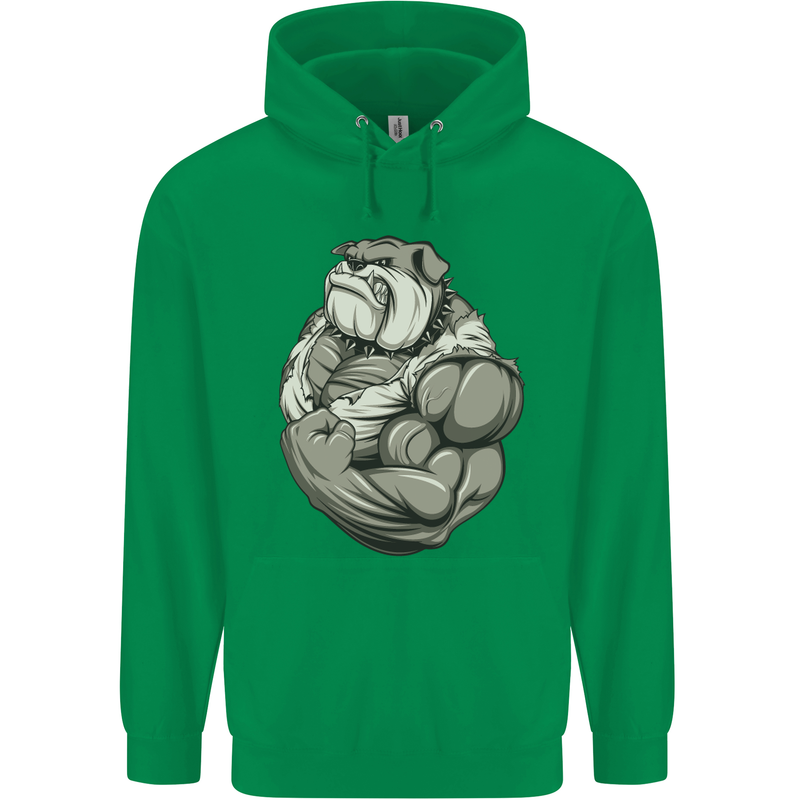 Bulldog Gym Bodybuilding Training Top Childrens Kids Hoodie Irish Green