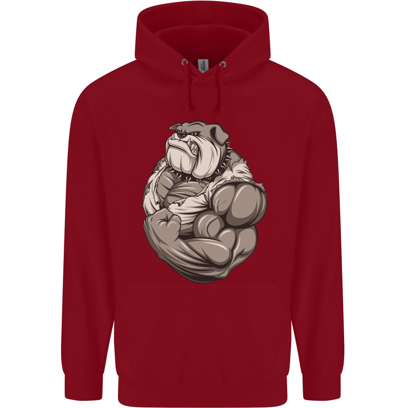 Bulldog Gym Bodybuilding Training Top Childrens Kids Hoodie Red