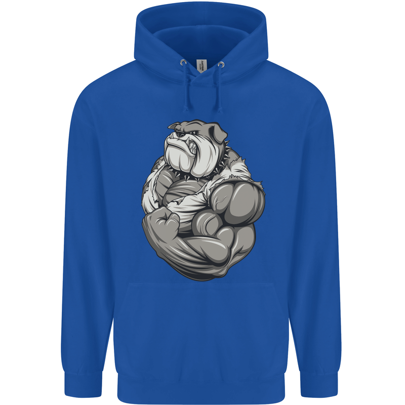 Bulldog Gym Bodybuilding Training Top Childrens Kids Hoodie Royal Blue