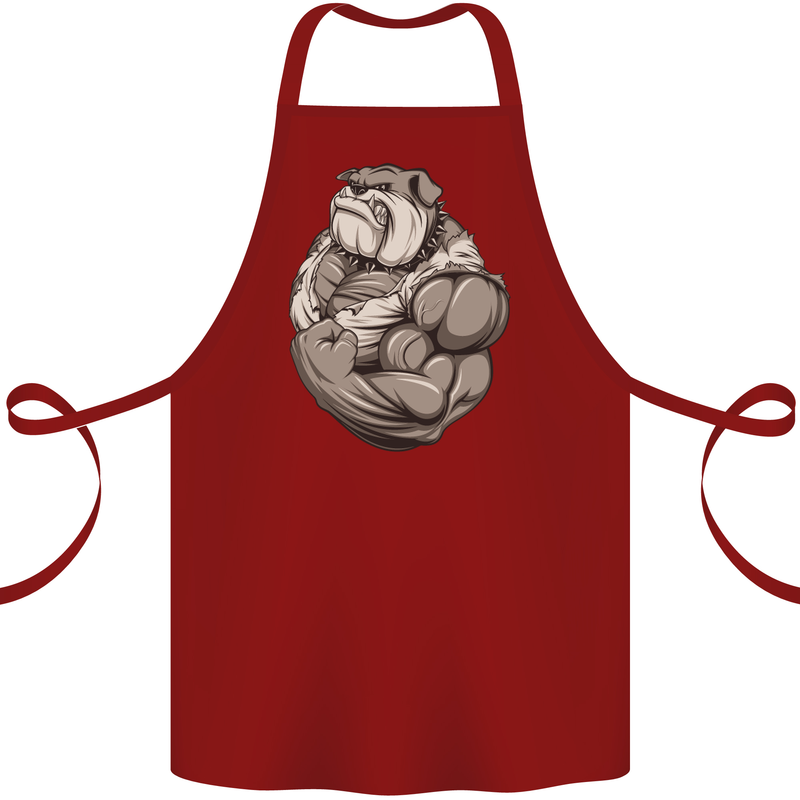 Bulldog Gym Bodybuilding Training Top Cotton Apron 100% Organic Maroon