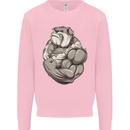 Bulldog Gym Bodybuilding Training Top Kids Sweatshirt Jumper Light Pink