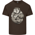 Bulldog Gym Bodybuilding Training Top Kids T-Shirt Childrens Chocolate