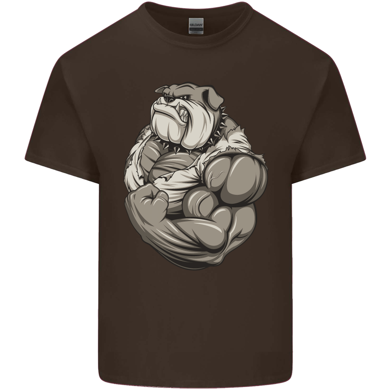 Bulldog Gym Bodybuilding Training Top Kids T-Shirt Childrens Chocolate