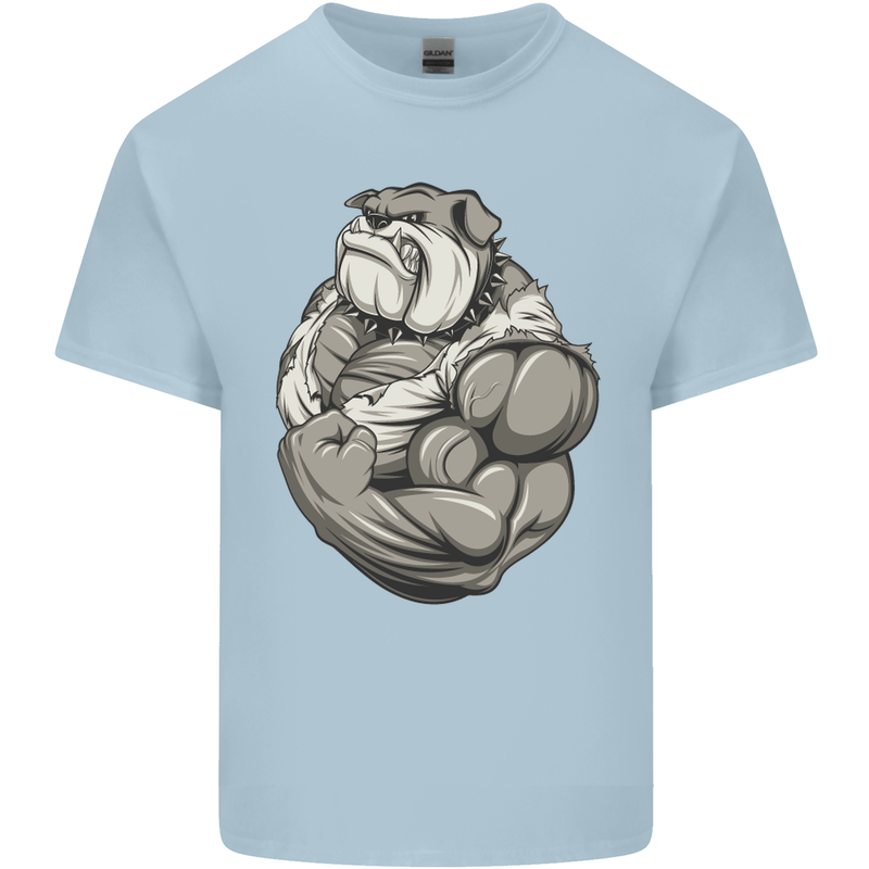 Bulldog Gym Bodybuilding Training Top Kids T-Shirt Childrens Light Blue