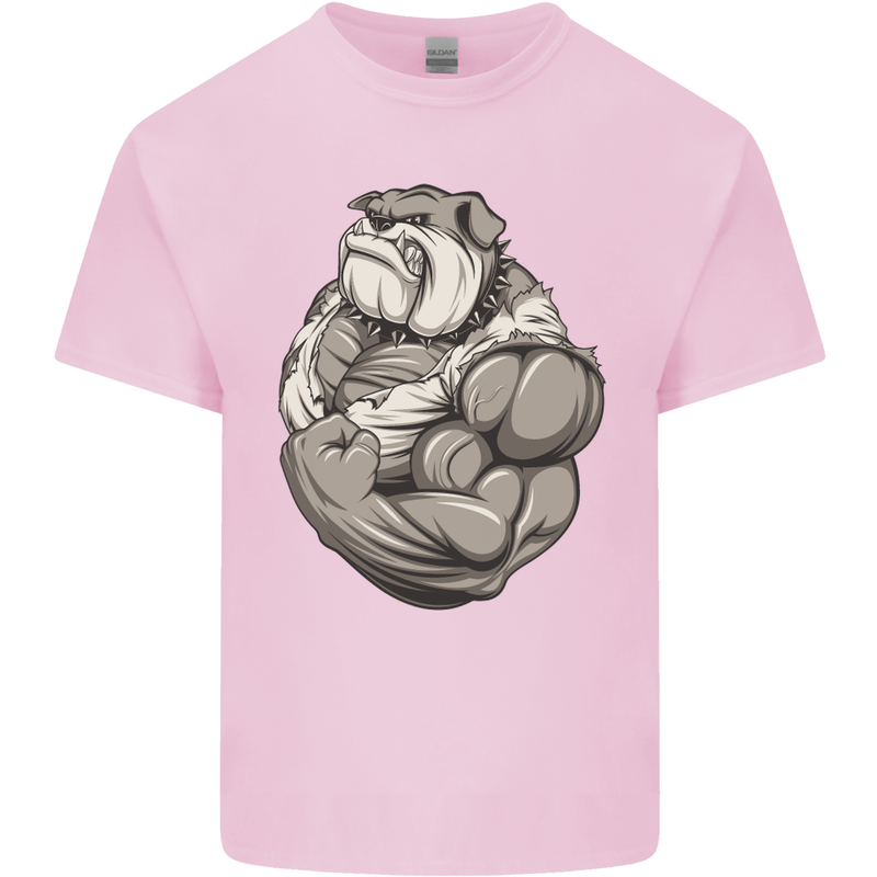 Bulldog Gym Bodybuilding Training Top Kids T-Shirt Childrens Light Pink