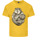 Bulldog Gym Bodybuilding Training Top Kids T-Shirt Childrens Yellow