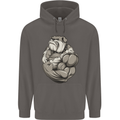 Bulldog Gym Bodybuilding Training Top Mens 80% Cotton Hoodie Charcoal