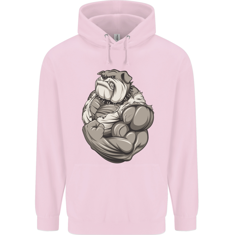 Bulldog Gym Bodybuilding Training Top Mens 80% Cotton Hoodie Light Pink