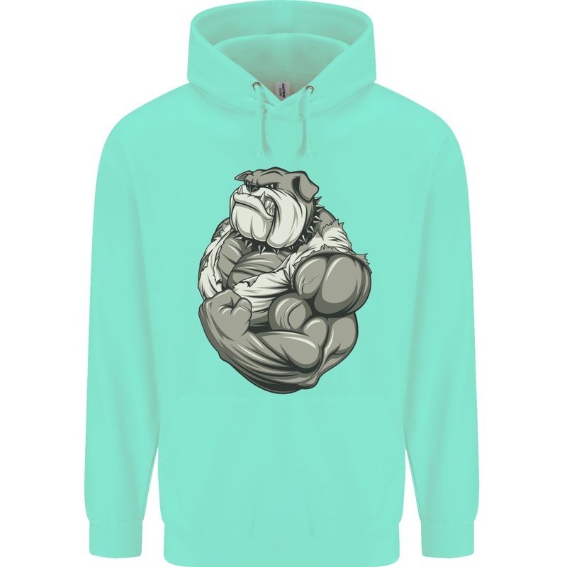 Bulldog Gym Bodybuilding Training Top Mens 80% Cotton Hoodie Peppermint