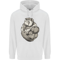 Bulldog Gym Bodybuilding Training Top Mens 80% Cotton Hoodie White