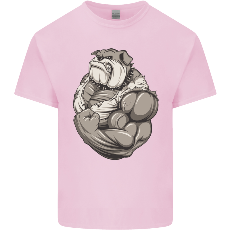 Bulldog Gym Bodybuilding Training Top Mens Cotton T-Shirt Tee Top Light Pink