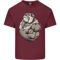 Bulldog Gym Bodybuilding Training Top Mens Cotton T-Shirt Tee Top Maroon
