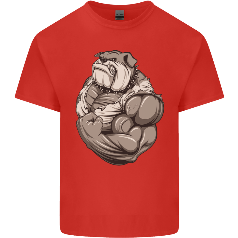 Bulldog Gym Bodybuilding Training Top Mens Cotton T-Shirt Tee Top Red