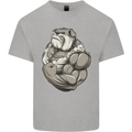 Bulldog Gym Bodybuilding Training Top Mens Cotton T-Shirt Tee Top Sports Grey