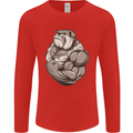 Bulldog Gym Bodybuilding Training Top Mens Long Sleeve T-Shirt Red