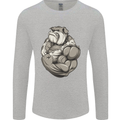 Bulldog Gym Bodybuilding Training Top Mens Long Sleeve T-Shirt Sports Grey