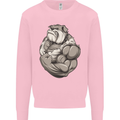 Bulldog Gym Bodybuilding Training Top Mens Sweatshirt Jumper Light Pink