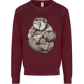 Bulldog Gym Bodybuilding Training Top Mens Sweatshirt Jumper Maroon