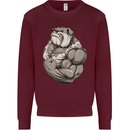 Bulldog Gym Bodybuilding Training Top Mens Sweatshirt Jumper Maroon