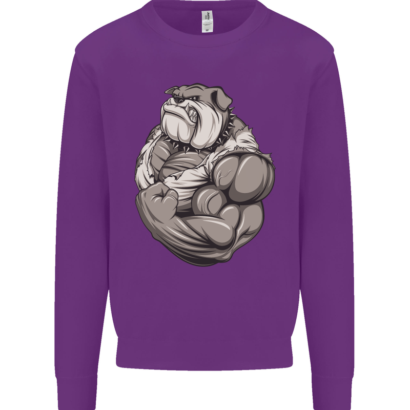 Bulldog Gym Bodybuilding Training Top Mens Sweatshirt Jumper Purple