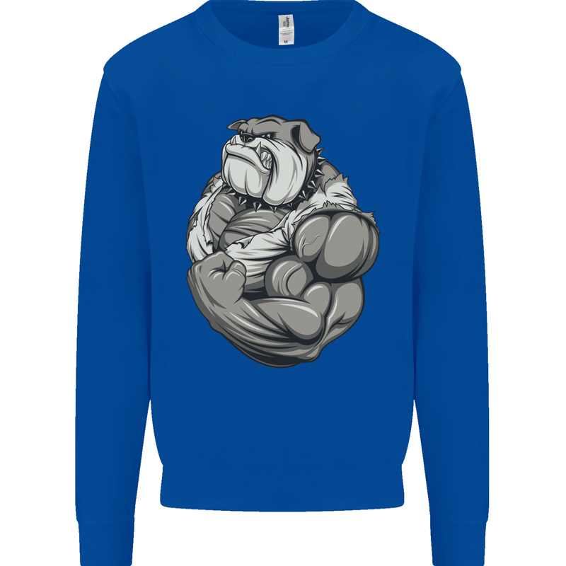 Bulldog Gym Bodybuilding Training Top Mens Sweatshirt Jumper Royal Blue