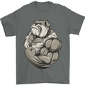 Bulldog Gym Bodybuilding Training Top Mens T-Shirt Cotton Gildan Charcoal