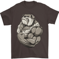 Bulldog Gym Bodybuilding Training Top Mens T-Shirt Cotton Gildan Dark Chocolate