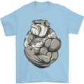 Bulldog Gym Bodybuilding Training Top Mens T-Shirt Cotton Gildan Light Blue