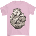 Bulldog Gym Bodybuilding Training Top Mens T-Shirt Cotton Gildan Light Pink