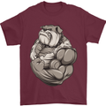 Bulldog Gym Bodybuilding Training Top Mens T-Shirt Cotton Gildan Maroon