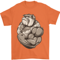 Bulldog Gym Bodybuilding Training Top Mens T-Shirt Cotton Gildan Orange