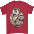 Bulldog Gym Bodybuilding Training Top Mens T-Shirt Cotton Gildan Red