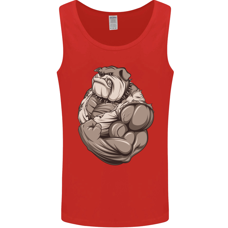 Bulldog Gym Bodybuilding Training Top Mens Vest Tank Top Red